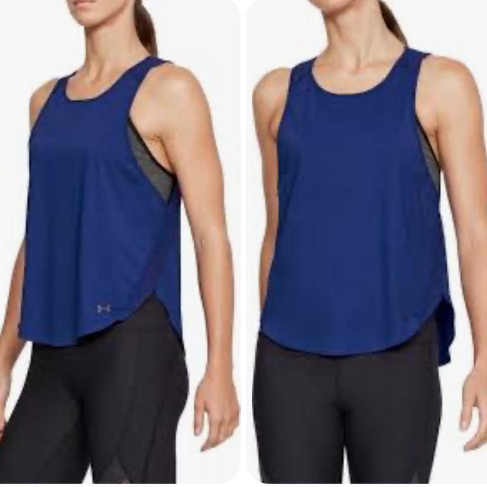 Under Armour Vivid Key Hole Tank - Black Sz. Large; - Picture 6 of 7